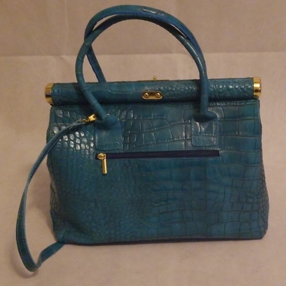Made in Italia Leather Crocodile  Satchel - Picture 3 of 8